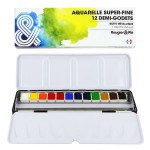 Aquarelle super-fine Boîte métal 12 demi-godets