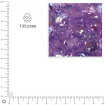 Perles facettées dépolies 4 mm x 100 pces - Lilas