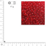Perles de rocaille 2,6 mm transparentes - Rouge