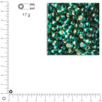 Perles de rocailles Rainbow intérieur argenté Ø 4 mm x 17 g - Emeraude