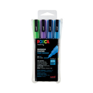 Marqueur PC-3M pointe fine - 4 couleurs ASS13
