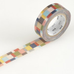 Masking tape mosaique multicolore tons sobres