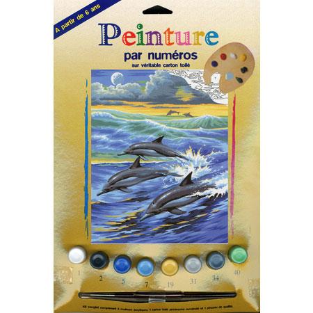 Kit de peinture par numéro - Dauphins