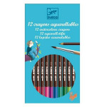 Crayons aquarellables assortiment de 12 couleurs classiques