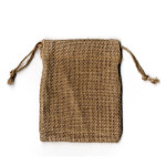 Sachet en toile de jute avec cordon 9 x 11,5 cm x 4 pcs