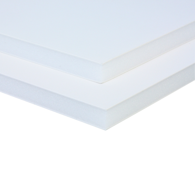 Carton mousse 10 mm 2 faces aluminium laqué blanc - 100 x 140 cm