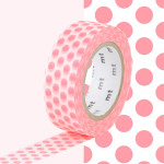 Masking Tape 1P Pois rouge fluo 15 mm x 10 m