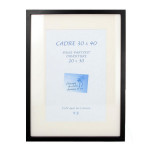 Cadre en MDF Carla noir + passe-partout - 50 x 70 cm